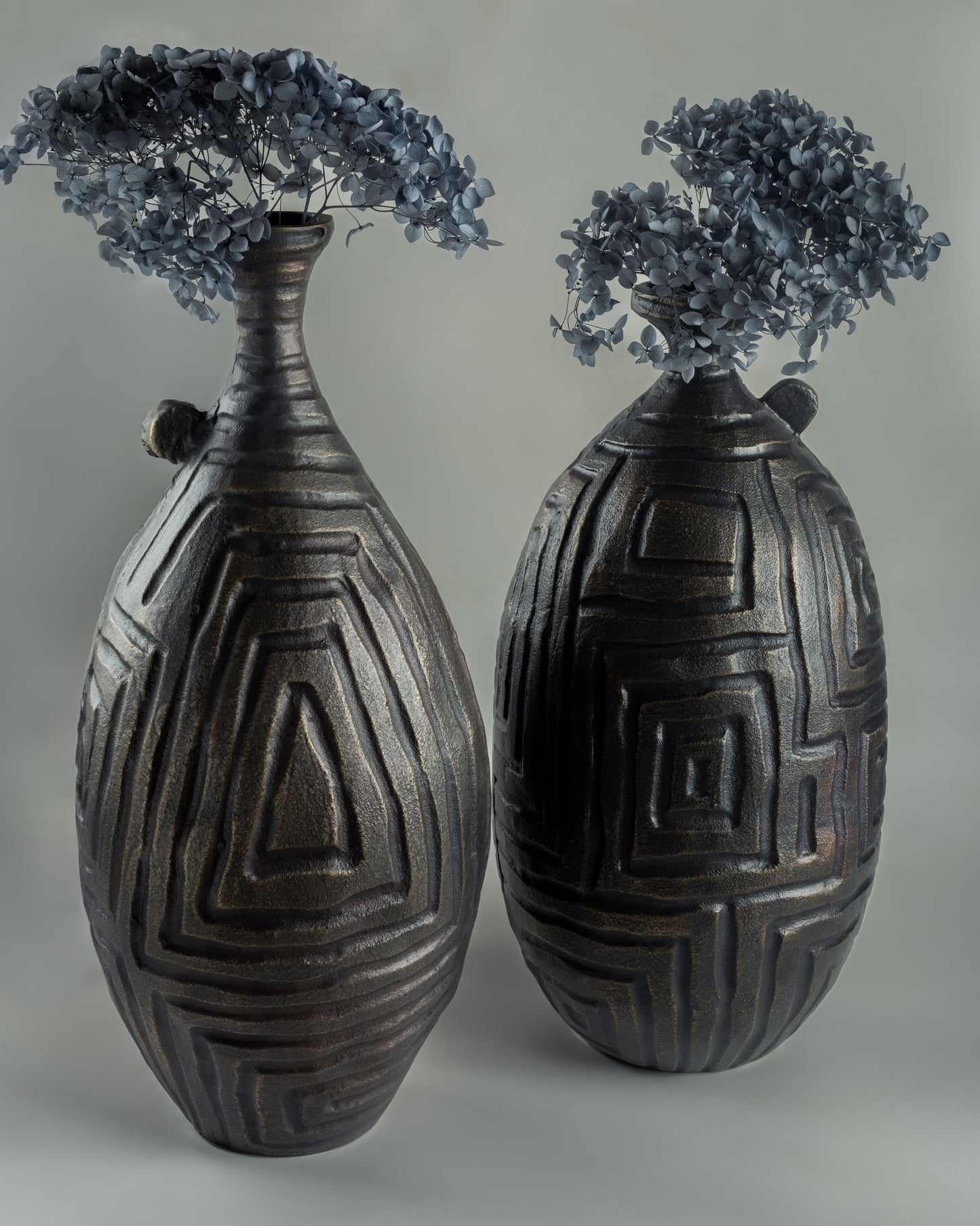 Labyrinth - premium geometric metal wall art for high-end luxury home decor by OLKAP