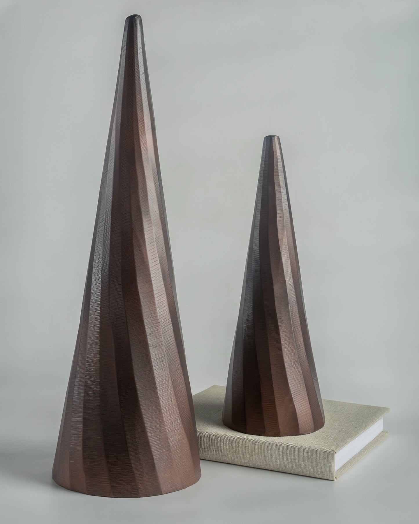 Cone - designer minimalist metal sculpture for contemporary luxury home decor by Olkap