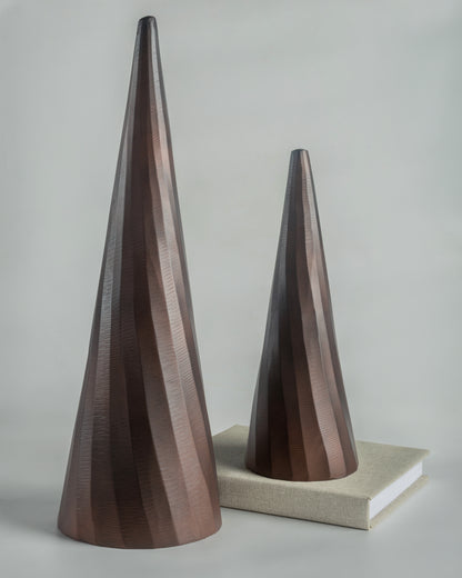Cone - designer minimalist metal sculpture for contemporary luxury home decor by Olkap