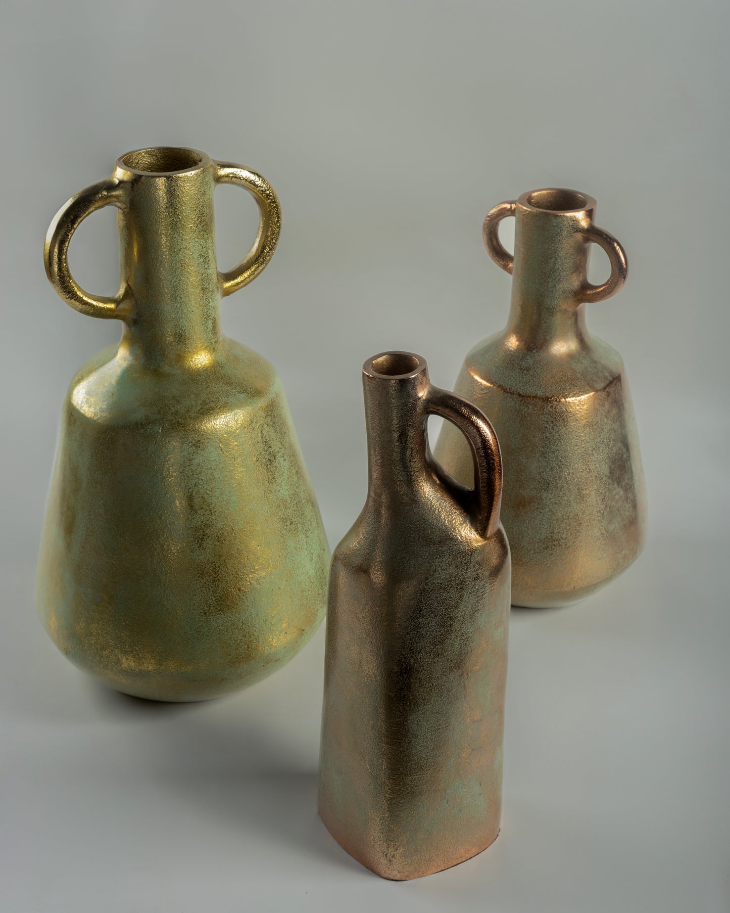 Clio - luxury tall metal vase for premium contemporary home decor by Olkap