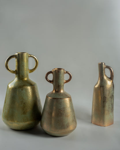 Clio - luxury tall metal vase for premium contemporary home decor by Olkap