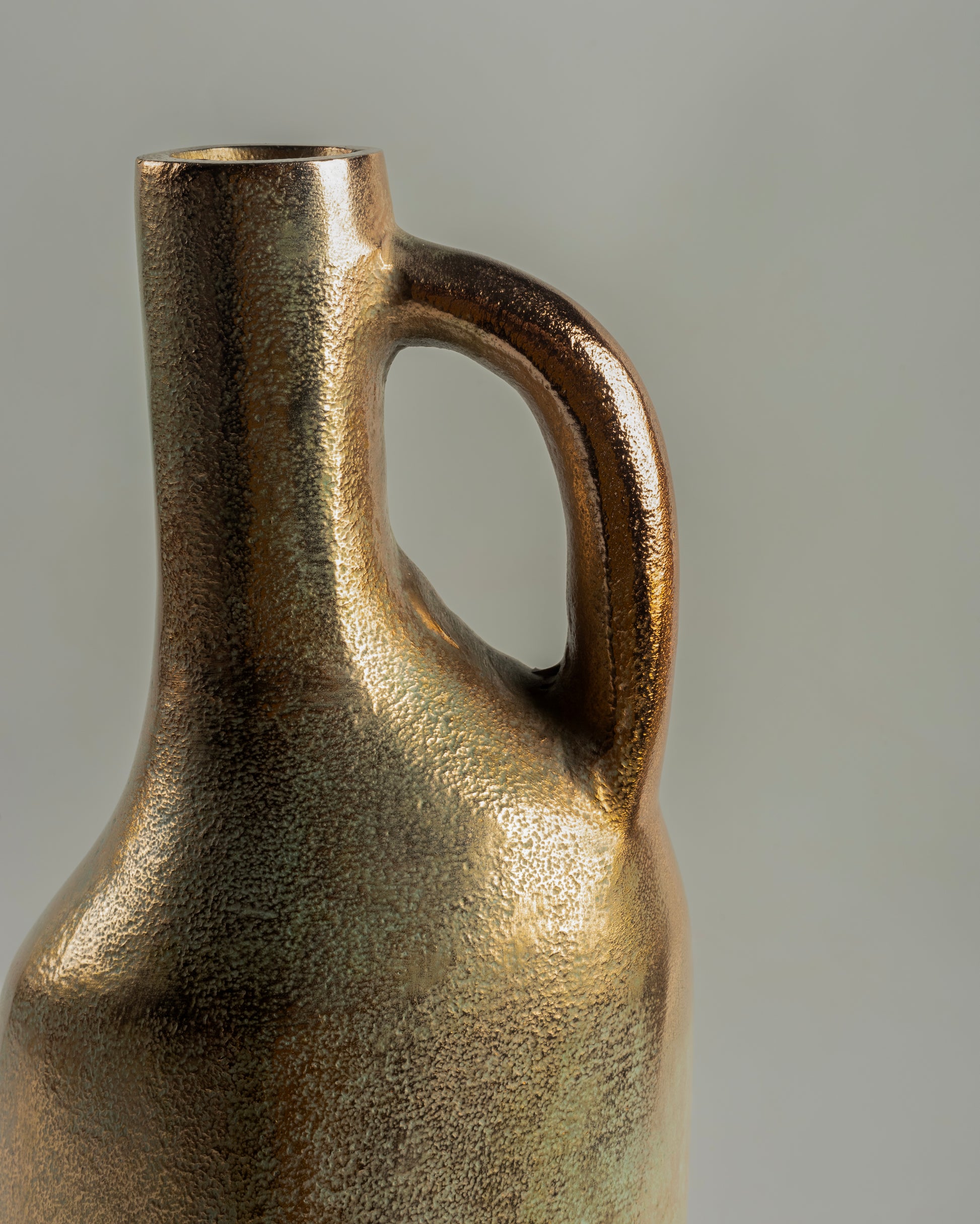 Clio - luxury tall metal vase for premium contemporary home decor by Olkap