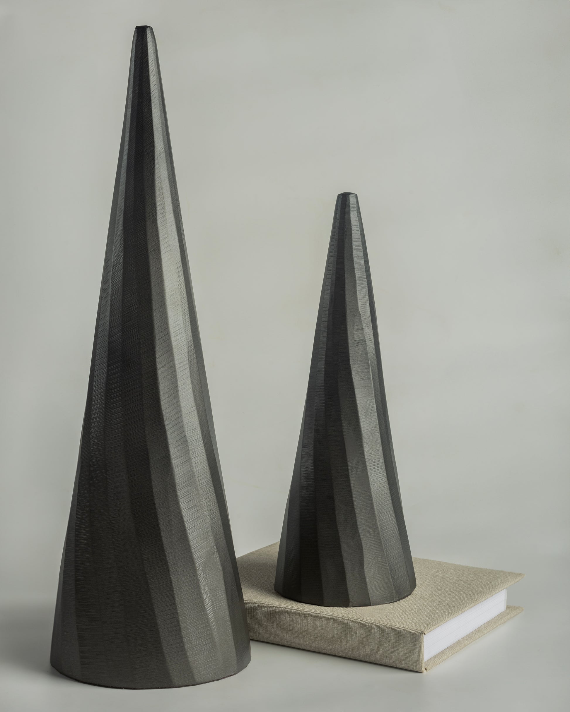 Cone - designer minimalist metal sculpture for contemporary luxury home decor by Olkap