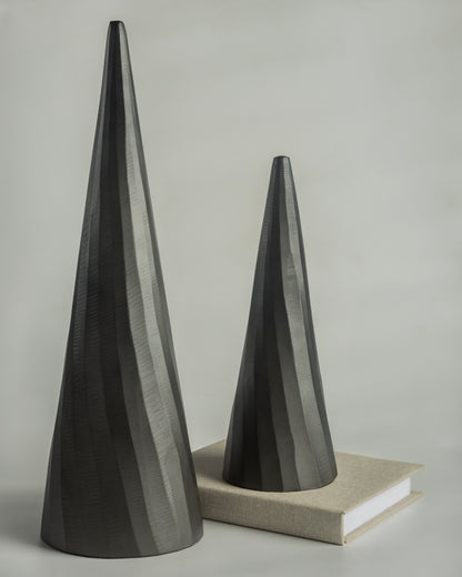 Cone - designer minimalist metal sculpture for contemporary luxury home decor by Olkap