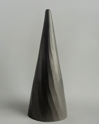 Cone - designer minimalist metal sculpture for contemporary luxury home decor by Olkap