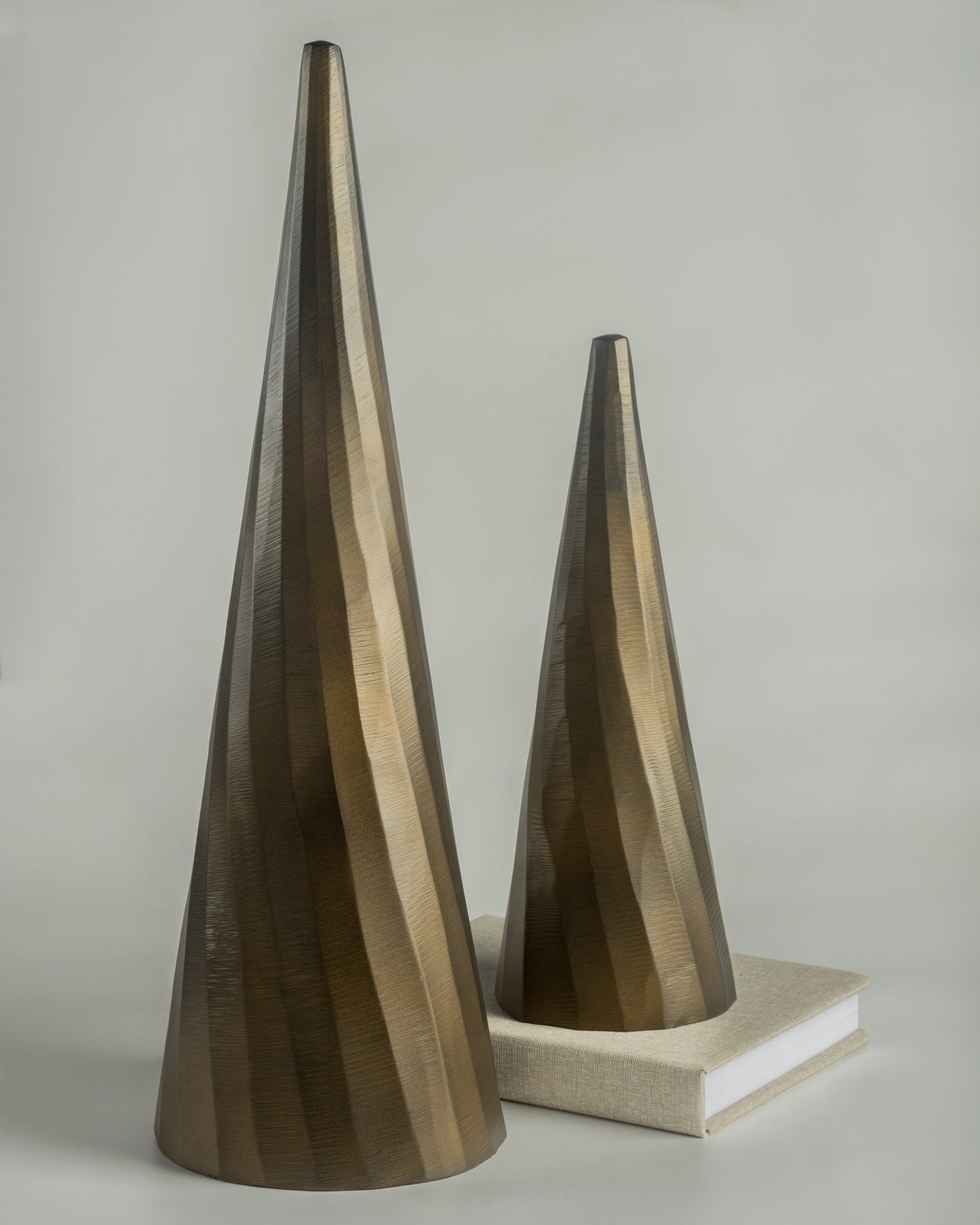 Cone - designer minimalist metal sculpture for contemporary luxury home decor by Olkap