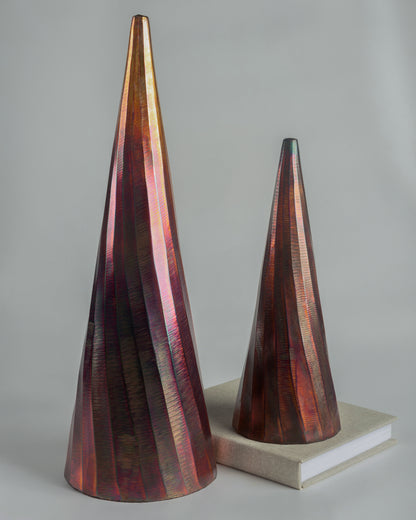 Cone - designer minimalist metal sculpture for contemporary luxury home decor by Olkap