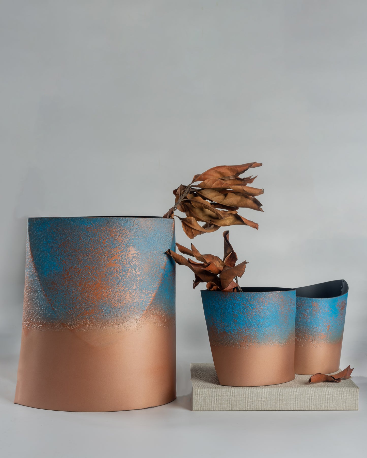 Dusk - designer ombre finish metal accent for contemporary home decor by Olkap