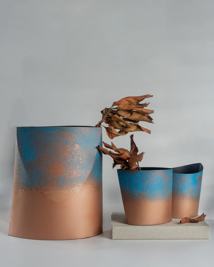 Dusk - designer ombre finish metal accent for contemporary home decor by Olkap