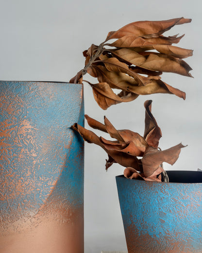 Dusk - designer ombre finish metal accent for contemporary home decor by Olkap