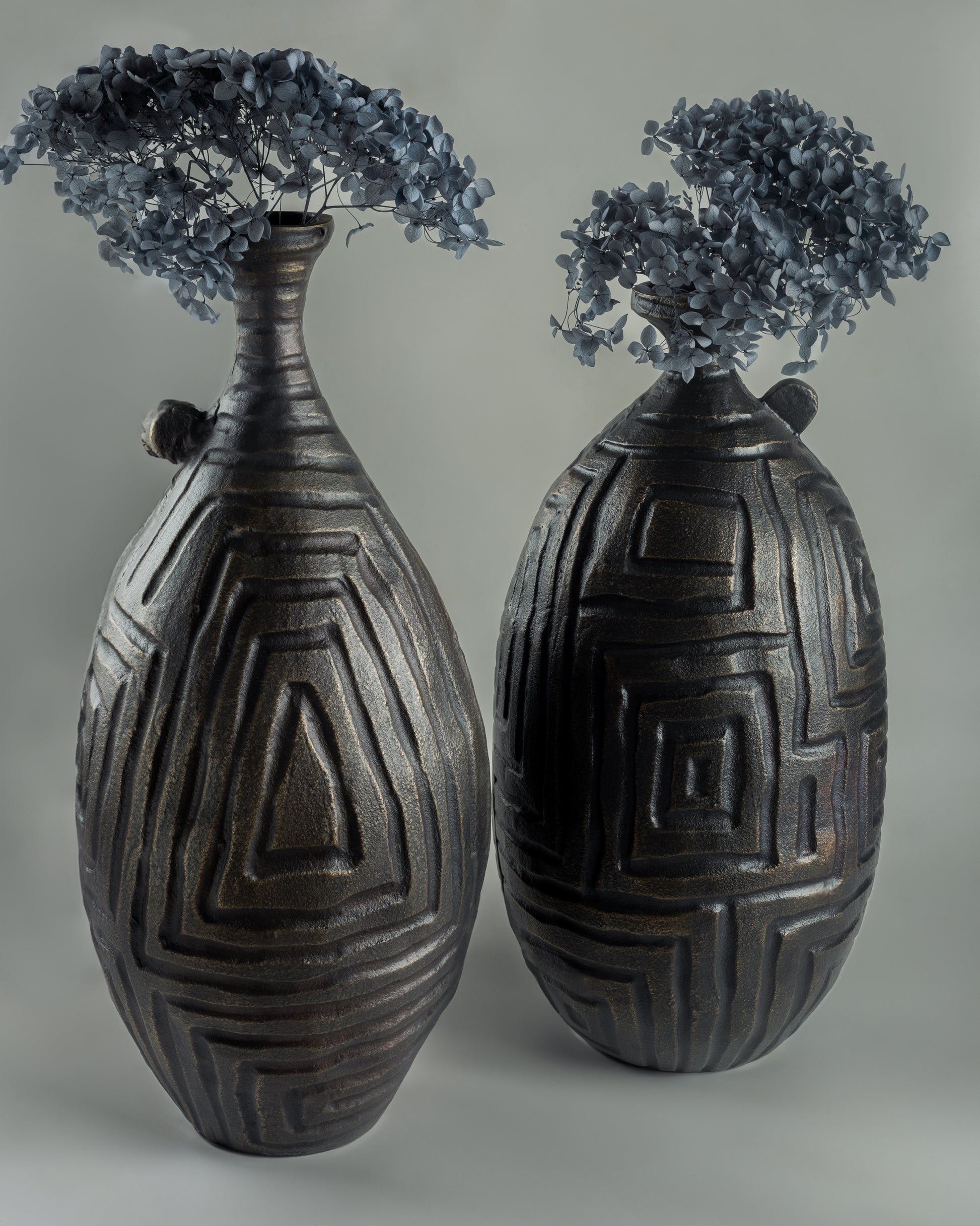 Labyrinth - premium geometric metal wall art for high-end luxury home decor by OLKAP