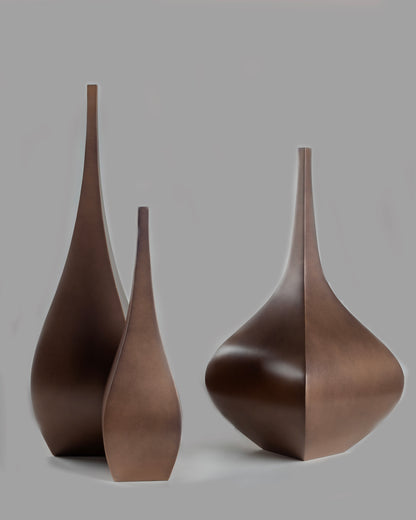 Luma - luxury artistic metal vase for high-end home decor by OLKAP