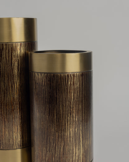 Olympus - designer cylindrical metal accent for contemporary home decor by OLKAP