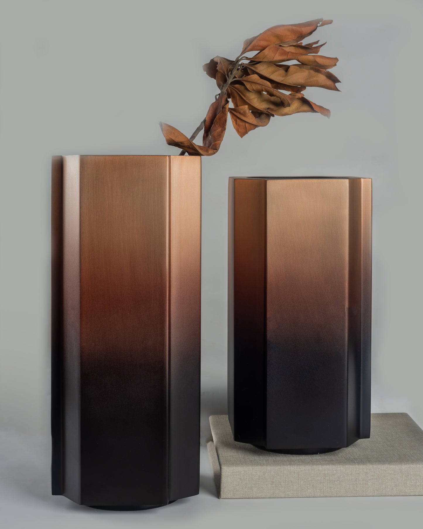 Obsidian - designer geometric metal sculpture for contemporary luxury home decor by OLKAP