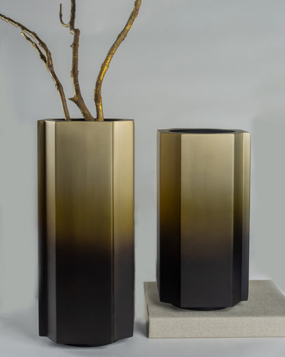 Obsidian - designer geometric metal sculpture for contemporary luxury home decor by Olkap