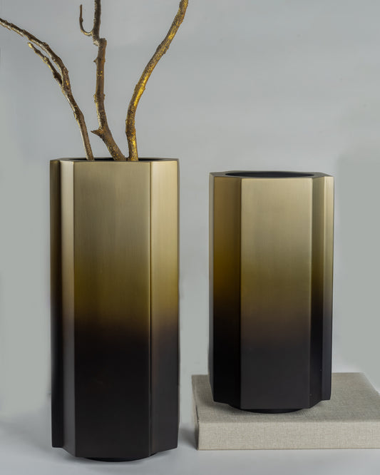 Obsidian - designer geometric metal sculpture for contemporary luxury home decor by Olkap