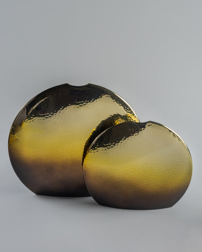 Oro - designer metal decorative bowl for contemporary luxury home decor by OLKAP