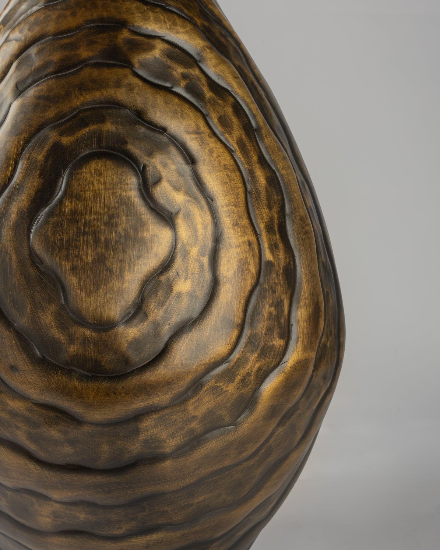 Ripple - designer textured metal tray for contemporary luxury home decor by OLKAP