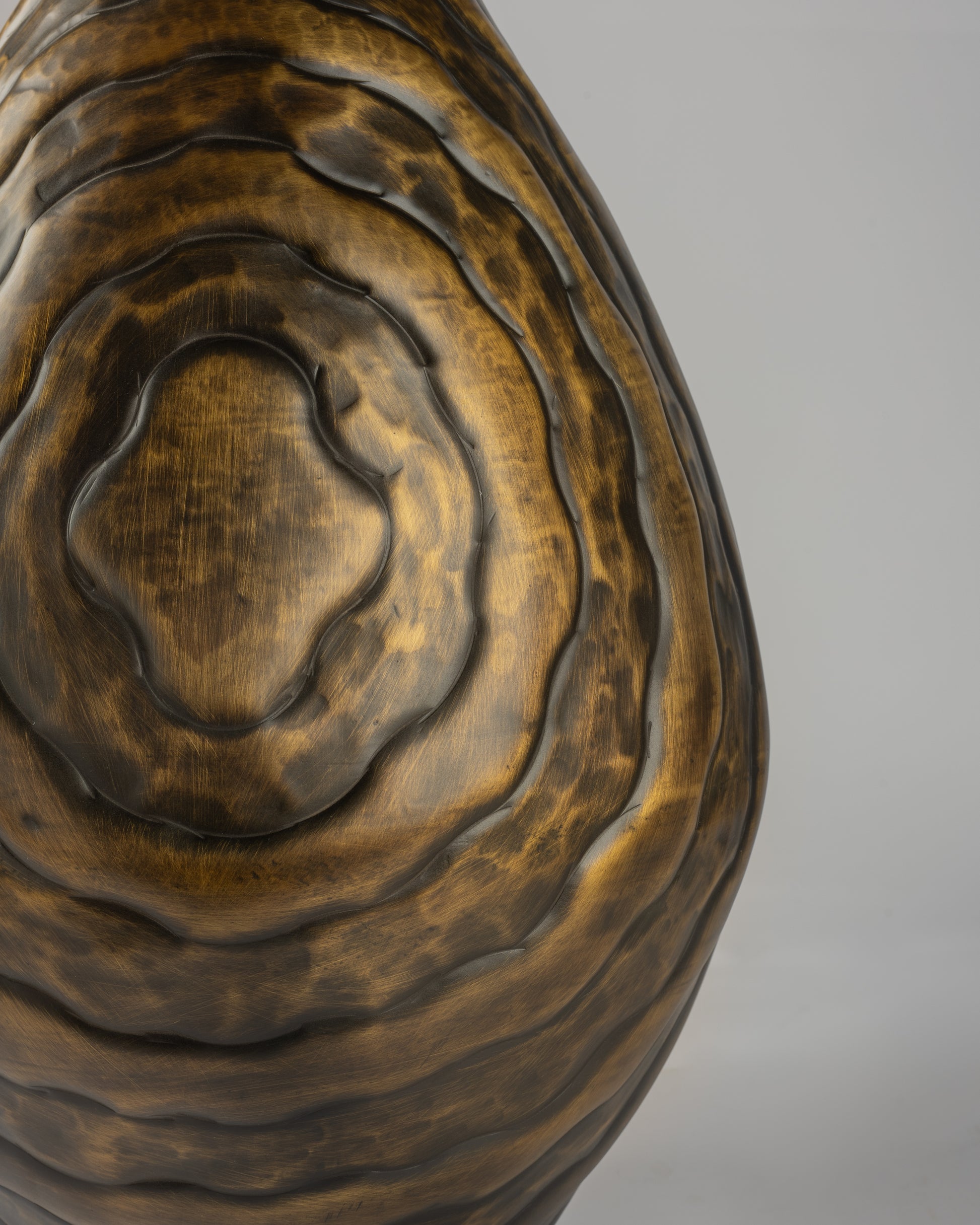 Ripple - designer textured metal tray for contemporary luxury home decor by OLKAP