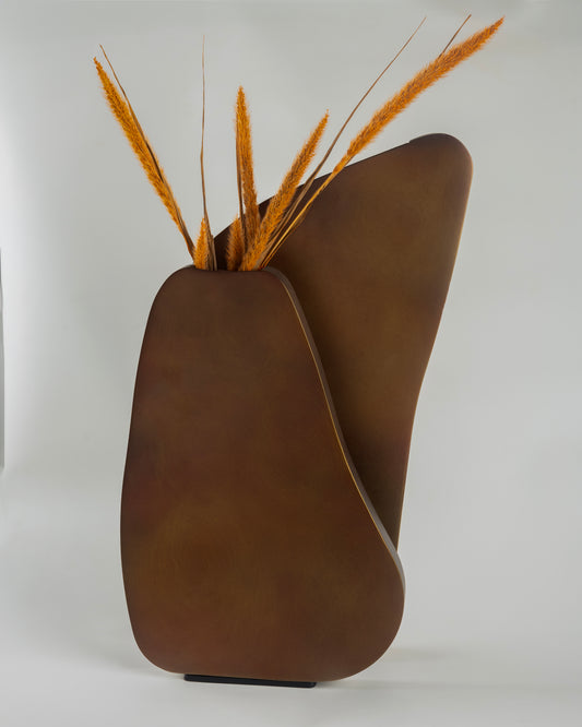 Soulbound - designer abstract metal sculpture for contemporary luxury home decor by OLKAP