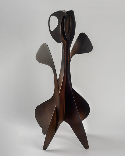 Spire - designer tall metal sculpture for contemporary luxury home decor by Olkap