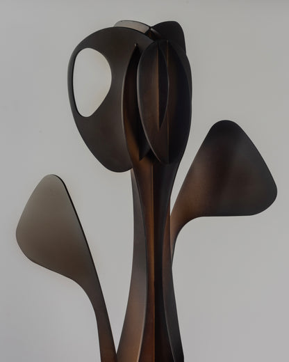 Spire - designer tall metal sculpture for contemporary luxury home decor by Olkap