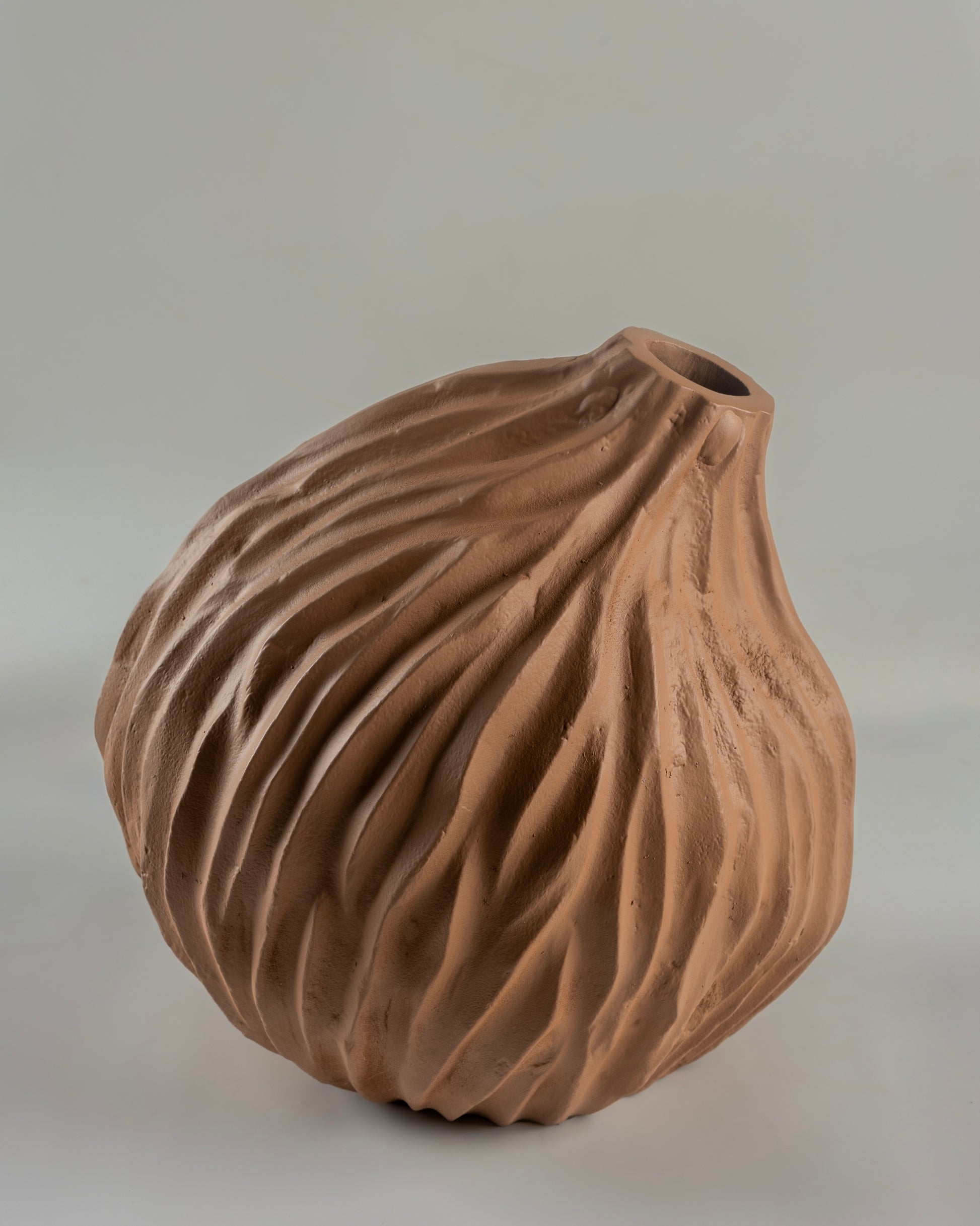 Terra - designer terracotta decorative vase for contemporary home decor by Olkap