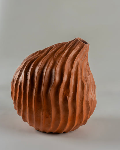 Terra - designer terracotta decorative vase for contemporary home decor by Olkap