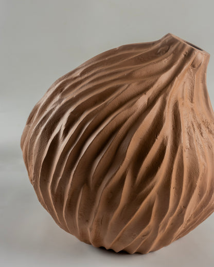 Terra - designer terracotta decorative vase for contemporary home decor by Olkap