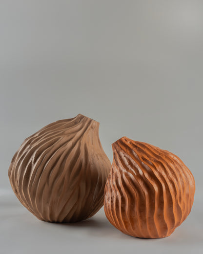 Terra - designer terracotta decorative vase for contemporary home decor by Olkap