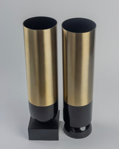 Victor - designer textured metal vase for contemporary luxury home decor by OLKAP